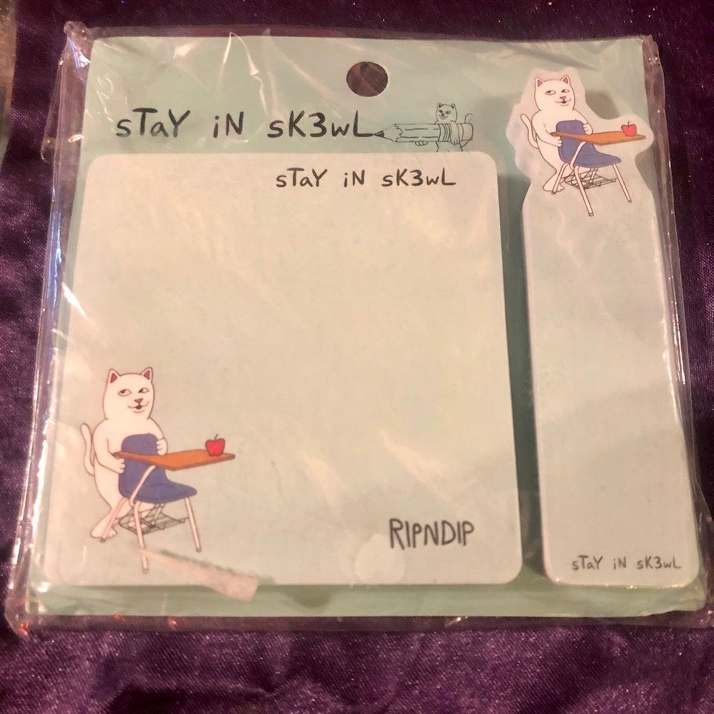 RIPNDIP Stay In Sk3wl Post It Note Pack - Picture 3 of 3